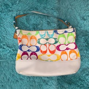 💛💙💗💚🧡Coach, Signature Scribble Tote Purse | Authentic | Multicolor